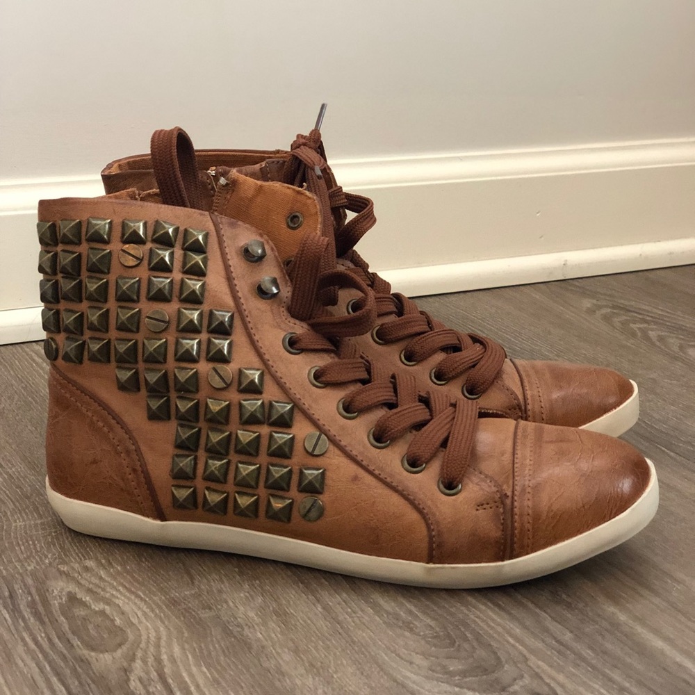 Brown High Tops with Studs